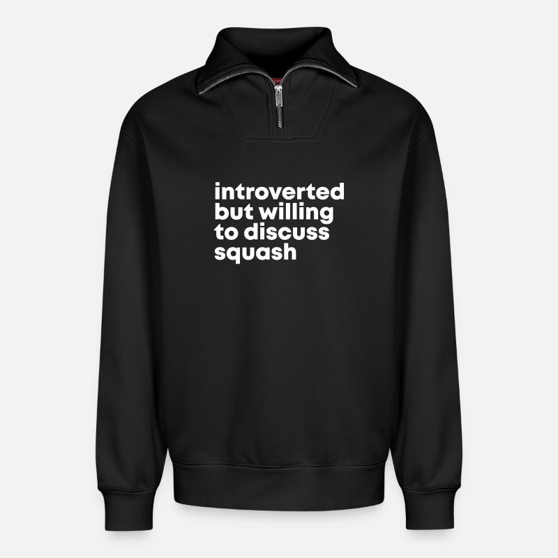 Squash - Relaxed Unisex Organic Half Zip Sweatshirt – by SPREAD - black