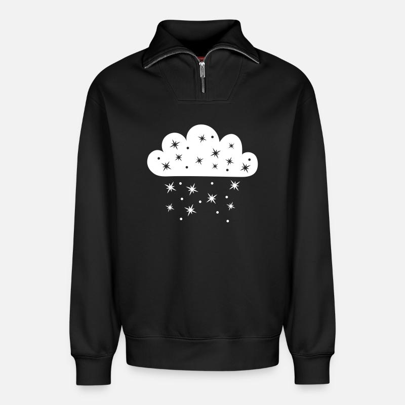 Wolke Sternenfall - Relaxed Unisex Organic Half Zip Sweatshirt – von SPREAD - Schwarz