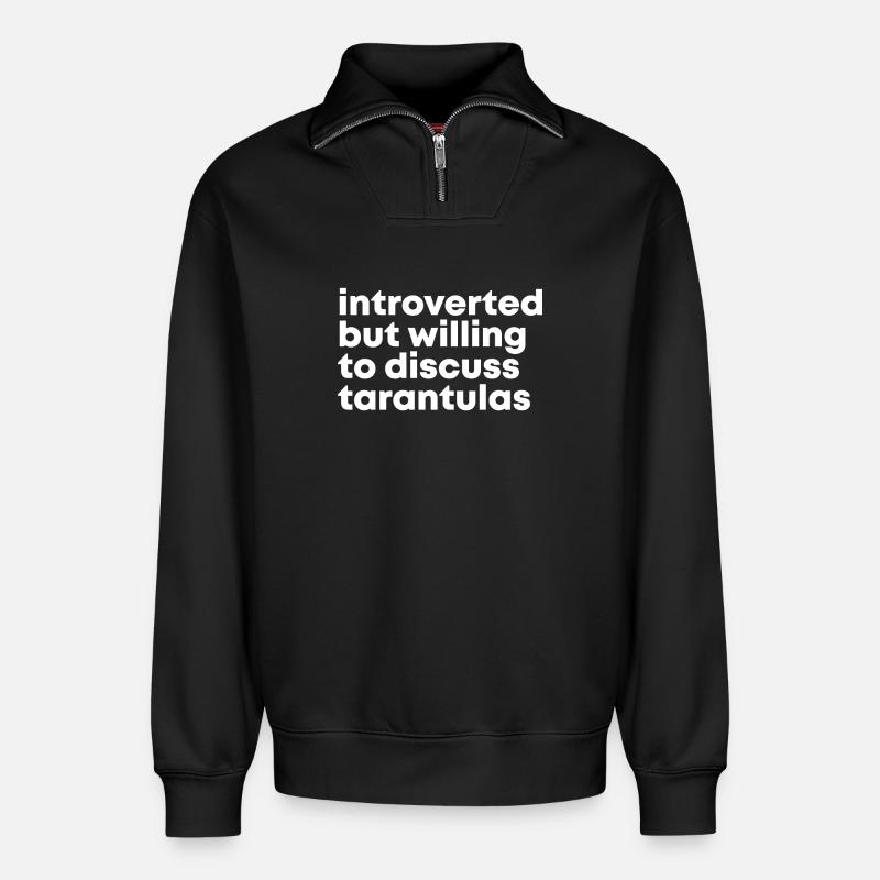tarentule - Sweat unisexe décontracté en coton biologique à demi-zip – de SPREAD - noir