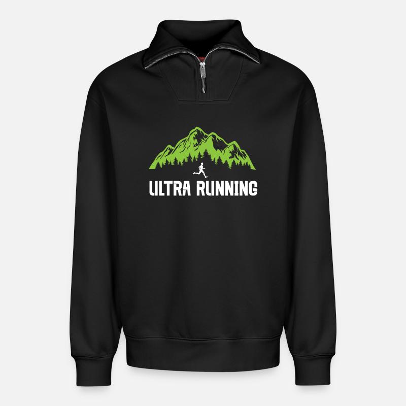 Trailrunning - Relaxed Unisex Organic Half Zip Sweatshirt – von SPREAD - Schwarz