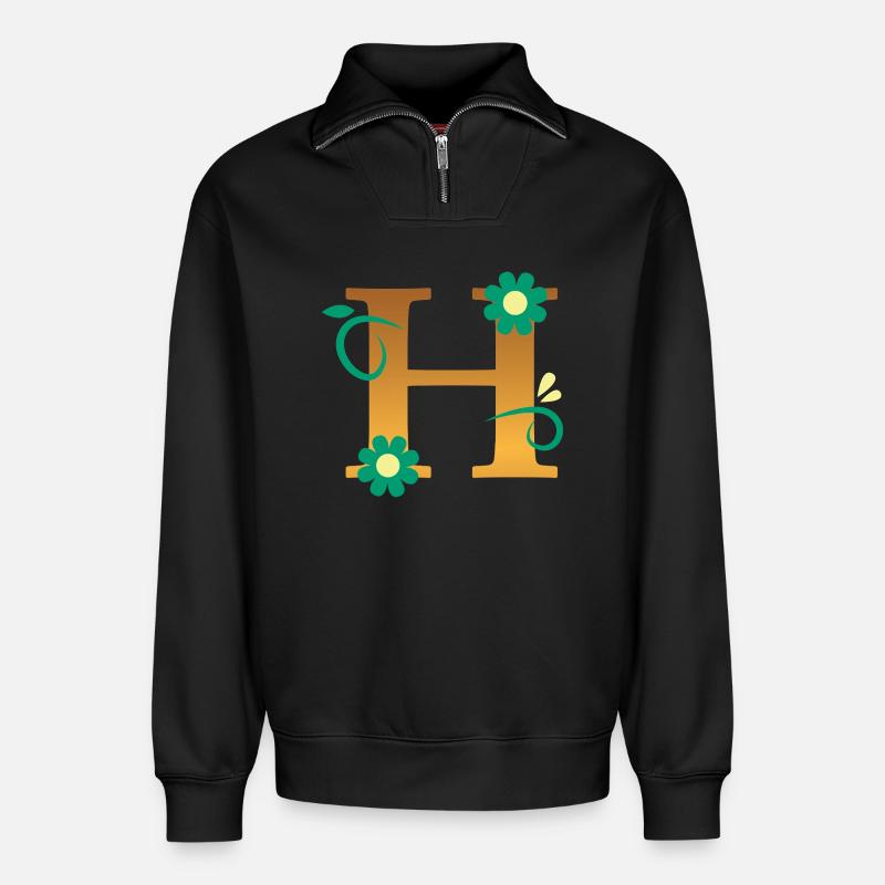 H - Relaxed Unisex Organic Half Zip Sweatshirt – von SPREAD - Schwarz