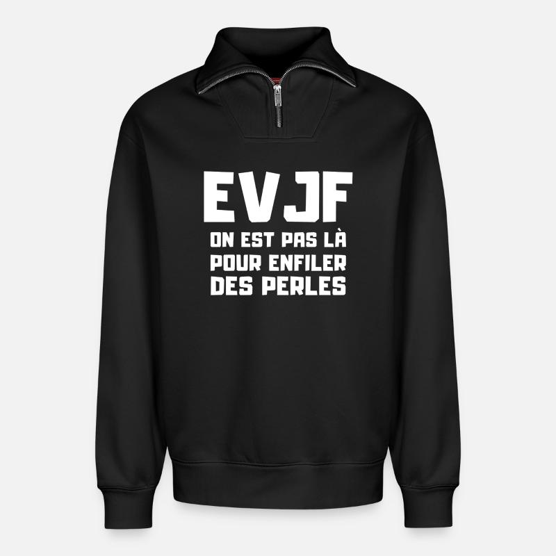 Junggesellenabschied, Junggesellenabschied - Relaxed Unisex Organic Half Zip Sweatshirt – von SPREAD - Schwarz
