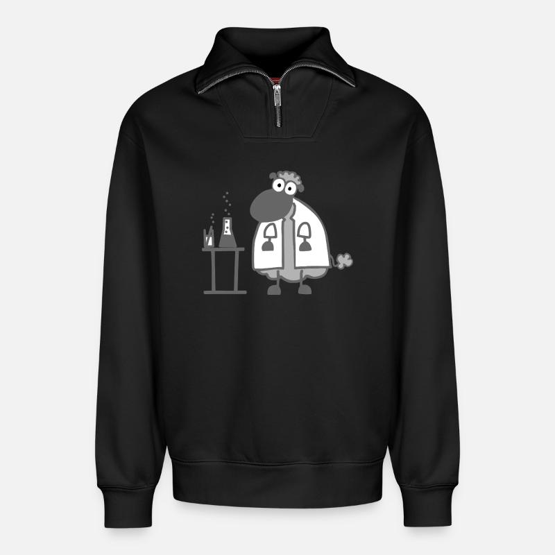 Laborschaf - Relaxed Unisex Organic Half Zip Sweatshirt – von SPREAD - Schwarz