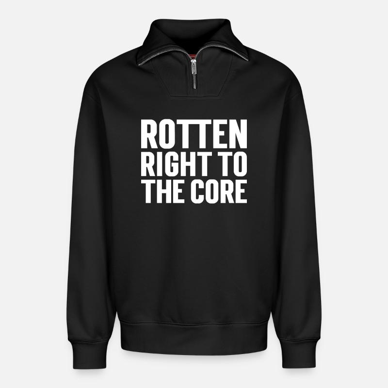 Schwarz-Weiß Abstraktes Stadtdesign - Relaxed Unisex Organic Half Zip Sweatshirt – von SPREAD - Schwarz