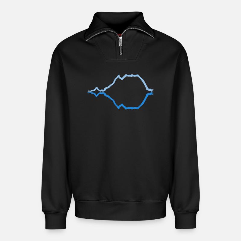 Grimming gespiegelt - Relaxed Unisex Organic Half Zip Sweatshirt – von SPREAD - Schwarz