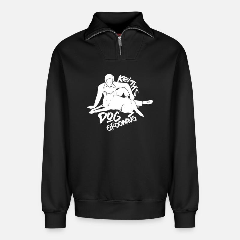 Keiths Hundepflege - Relaxed Unisex Organic Half Zip Sweatshirt – von SPREAD - Schwarz