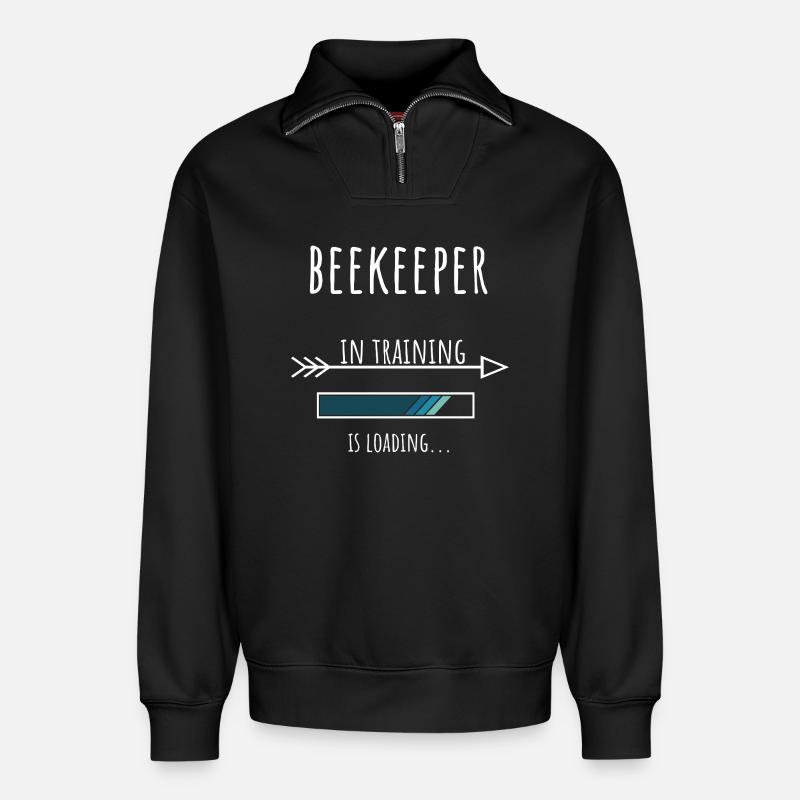 Beekeeper Geschenk Beruf Ausbildung Imker - Relaxed Unisex Organic Half Zip Sweatshirt – von SPREAD - Schwarz