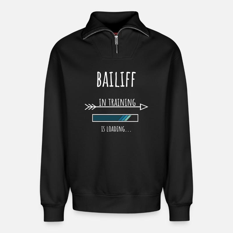 Bailiff Geschenk Beruf Ausbildung Gerichtsvollzieh - Relaxed Unisex Organic Half Zip Sweatshirt – von SPREAD - Schwarz