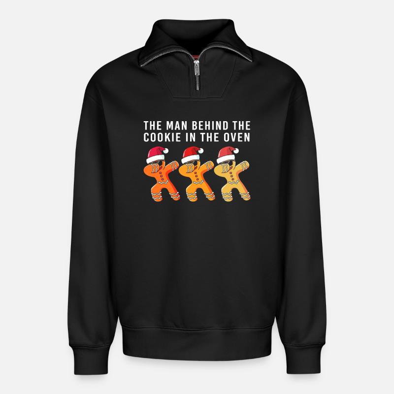 Werdender Papa werdende Väter - Relaxed Unisex Organic Half Zip Sweatshirt – von SPREAD - Schwarz