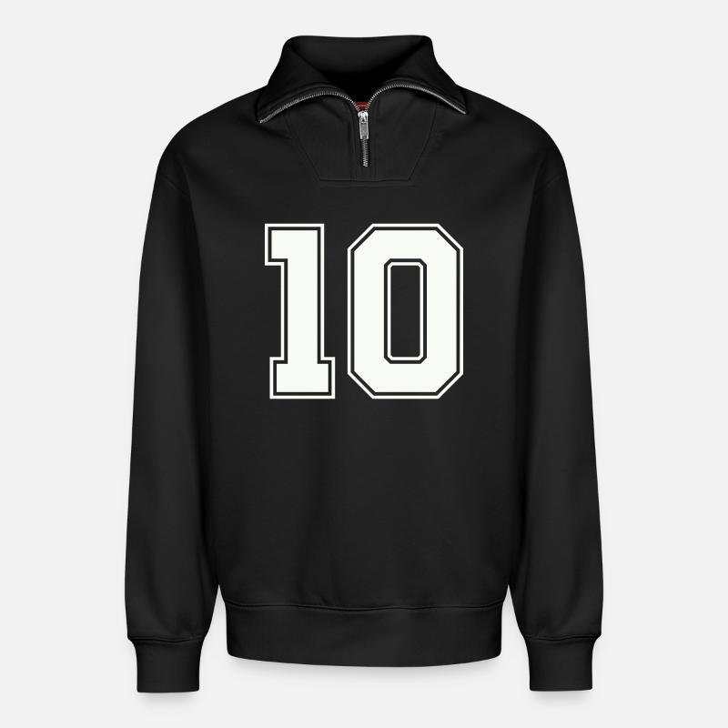 10 - Relaxed Unisex Organic Half Zip Sweatshirt – von SPREAD - Schwarz