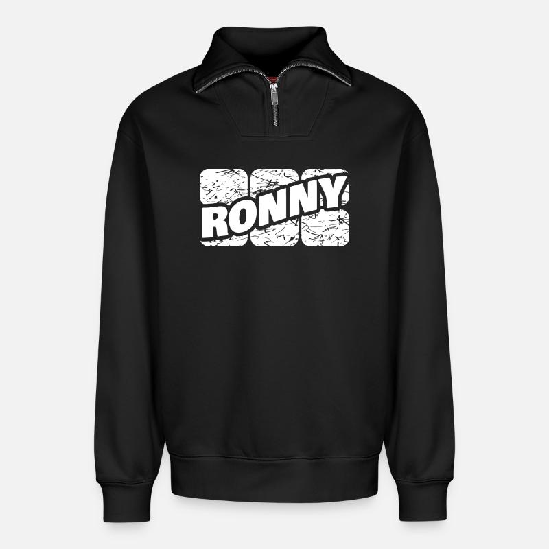 Ronny Ronny - Relaxed Unisex Organic Half Zip Sweatshirt – von SPREAD - Schwarz