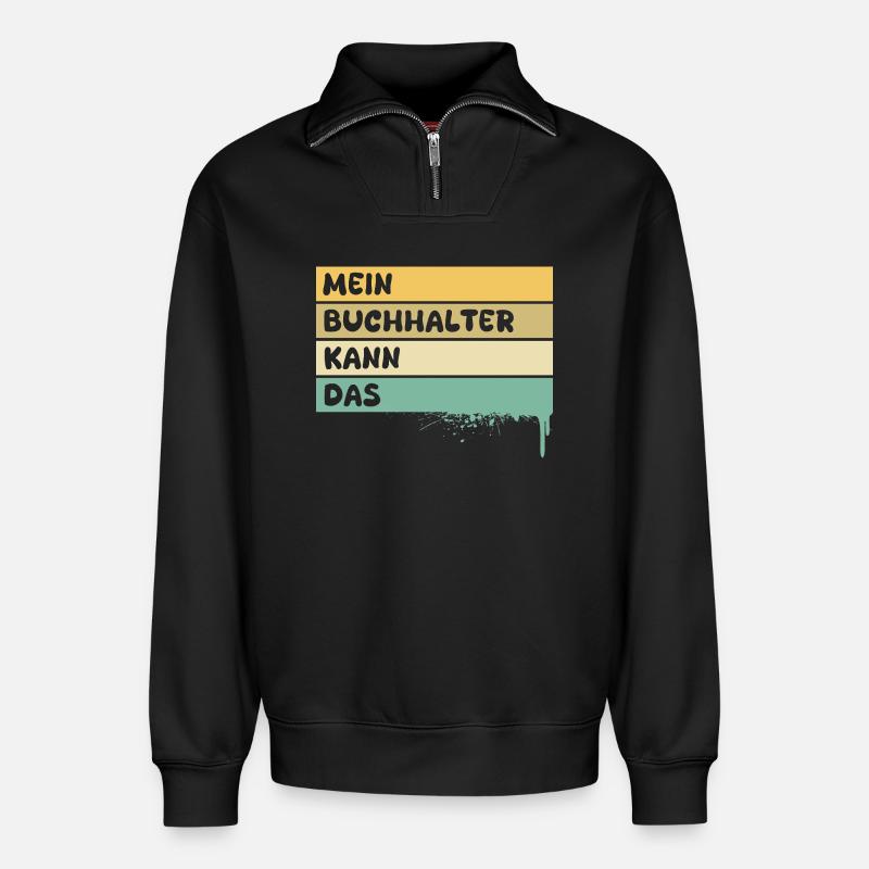Beruf Buchhalter - Relaxed Unisex Organic Half Zip Sweatshirt – von SPREAD - Schwarz