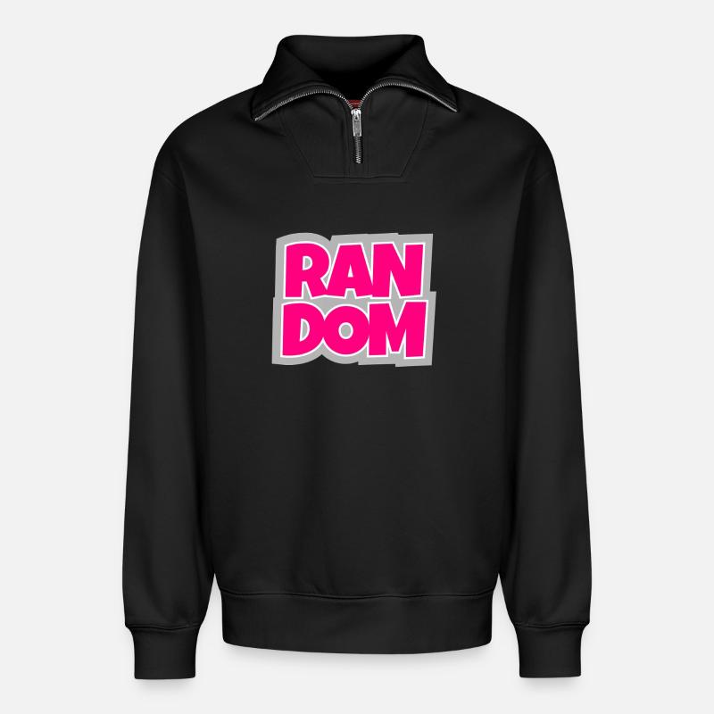 Random - chaotisch und absolut trendy. - Relaxed Unisex Organic Half Zip Sweatshirt – von SPREAD - Schwarz