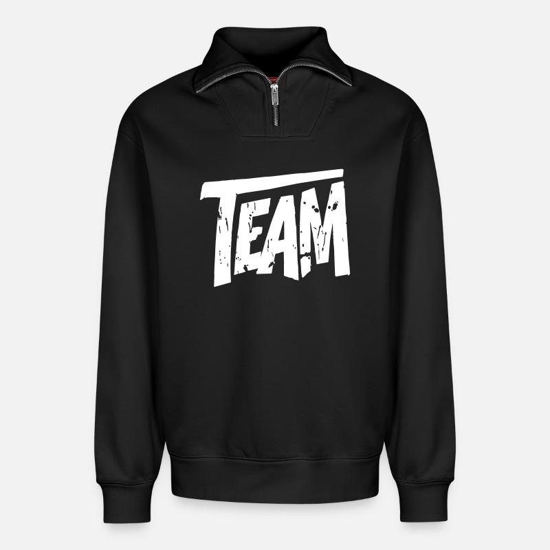 Team Graffiti - Relaxed Unisex Organic Half Zip Sweatshirt – von SPREAD - Schwarz