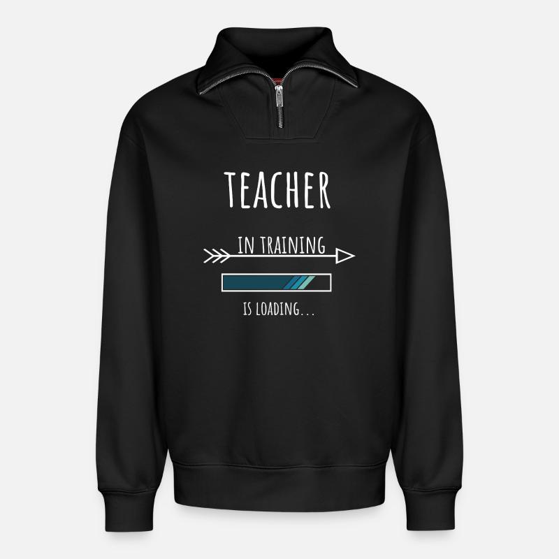 Teacher Geschenk Beruf Ausbildung Lehrer - Relaxed Unisex Organic Half Zip Sweatshirt – von SPREAD - Schwarz