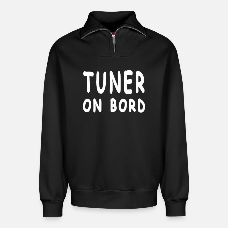 Tuner - Relaxed Unisex Organic Half Zip Sweatshirt – von SPREAD - Schwarz