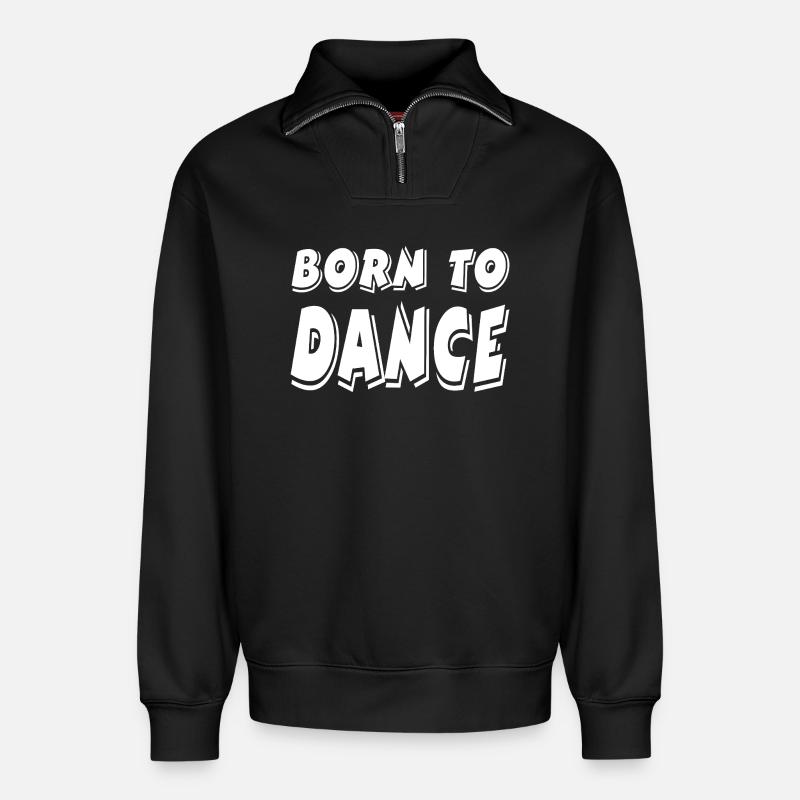 Danser - Sweat unisexe décontracté en coton biologique à demi-zip – de SPREAD - noir