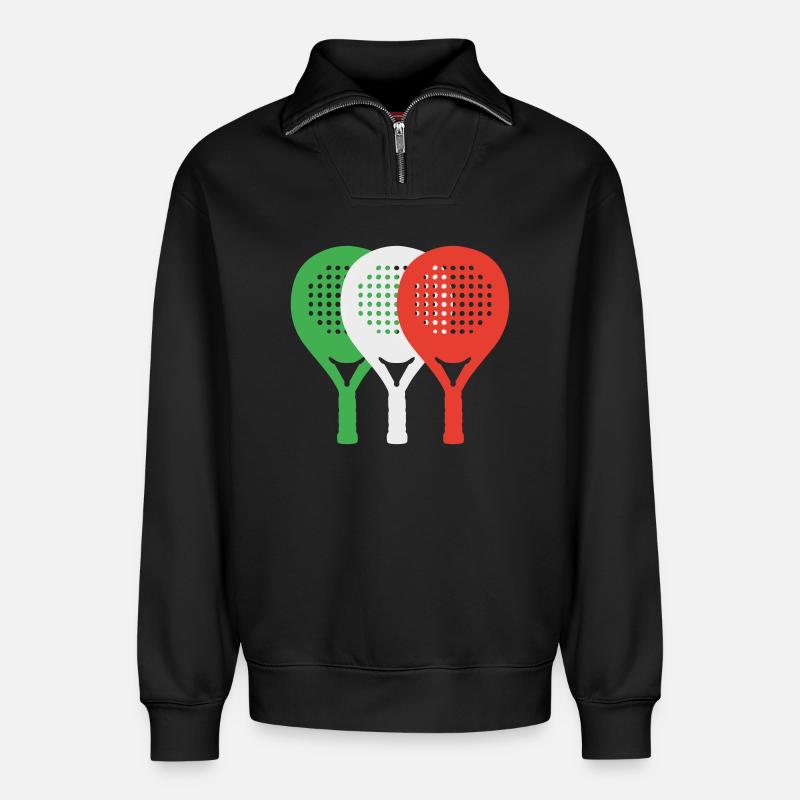padel-italia2 - Relaxed Unisex Organic Half Zip Sweatshirt – von SPREAD - Schwarz