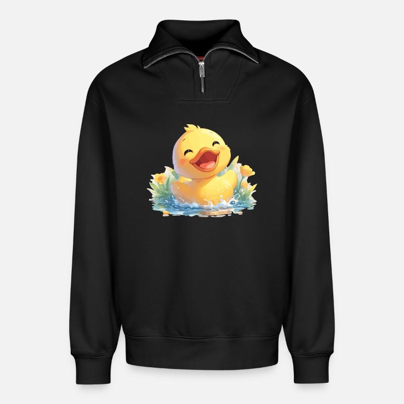 Canards Canard - Sweat unisexe décontracté en coton biologique à demi-zip – de SPREAD - noir