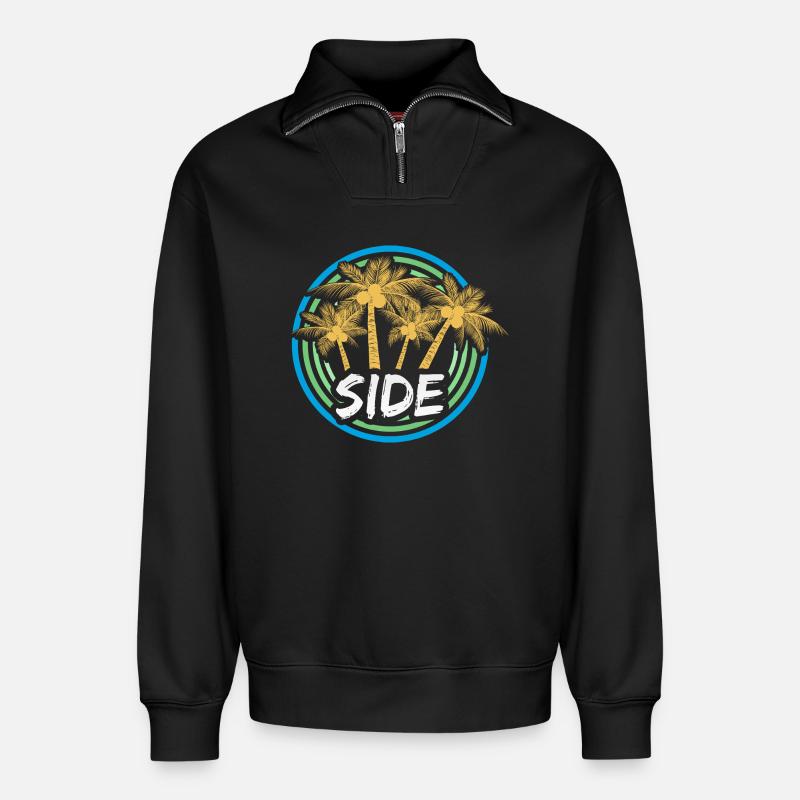 Côté - Sweat unisexe décontracté en coton biologique à demi-zip – de SPREAD - noir