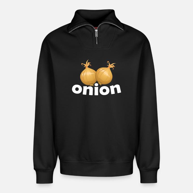 ONION - Relaxed Unisex Organic Half Zip Sweatshirt – von SPREAD - Schwarz