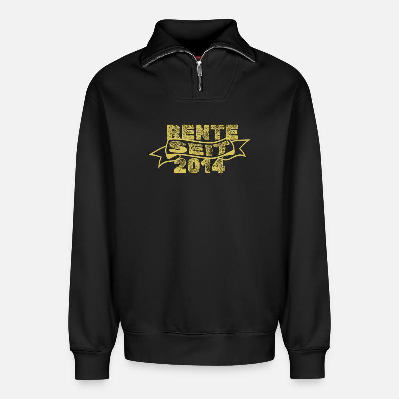 Rente 2014 - Relaxed Unisex Organic Half Zip Sweatshirt – von SPREAD - Schwarz