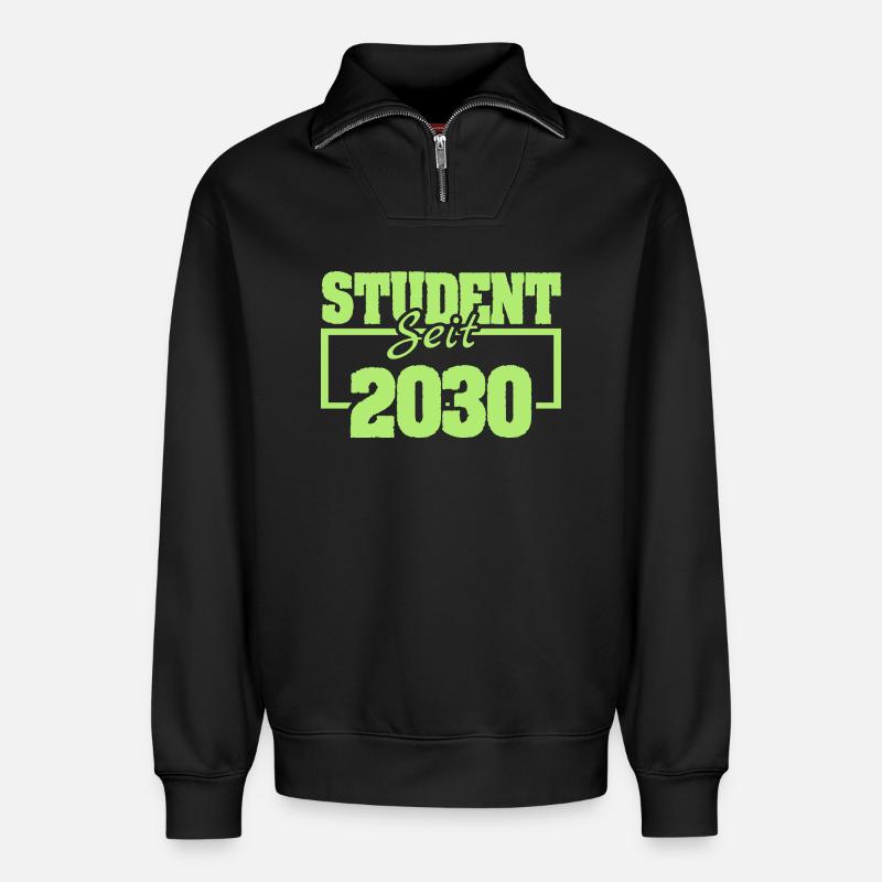 Student 2030 - Relaxed Unisex Organic Half Zip Sweatshirt – von SPREAD - Schwarz