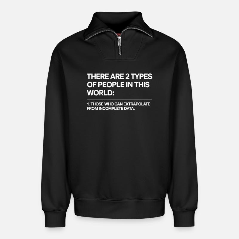 Statistik Analyse Data Science Extrapolation - Relaxed Unisex Organic Half Zip Sweatshirt – von SPREAD - Schwarz