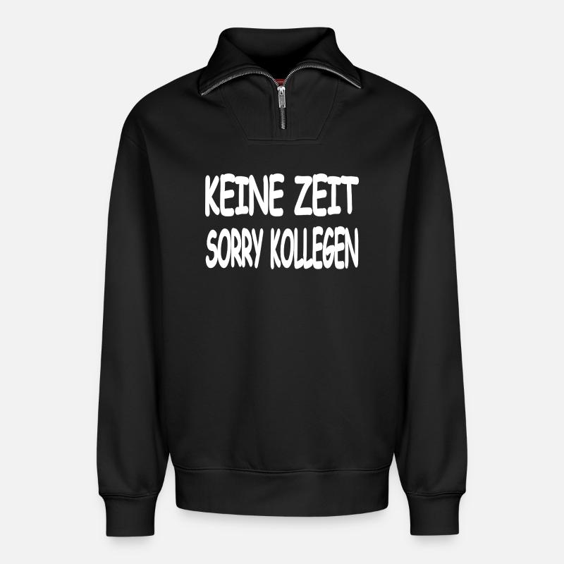 Kollegen - Relaxed Unisex Organic Half Zip Sweatshirt – von SPREAD - Schwarz