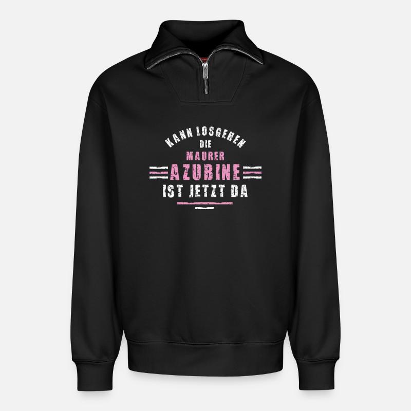 Bricklayer Trainee Apprenticeship Bricklayer - Relaxed Unisex Organic Half Zip Sweatshirt – by SPREAD - black