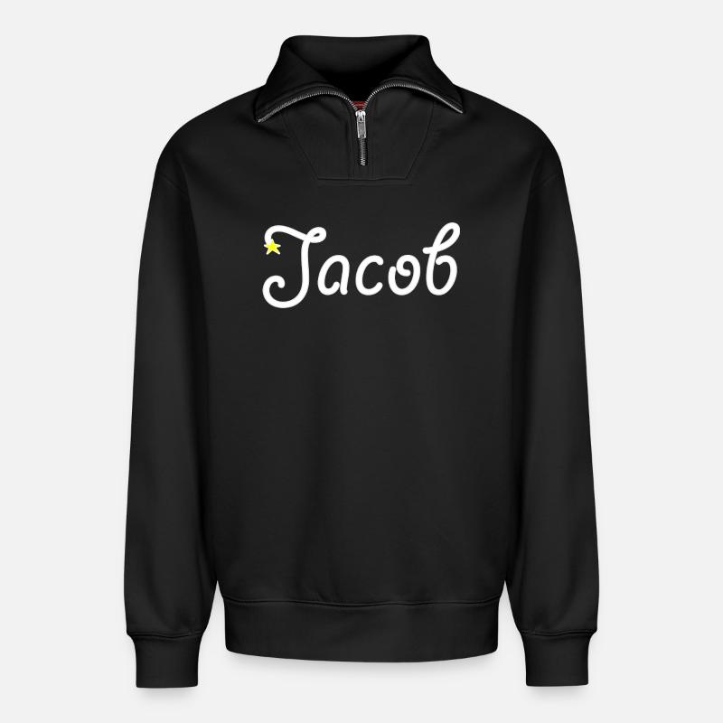 Jakob - Relaxed Unisex Organic Half Zip Sweatshirt – von SPREAD - Schwarz