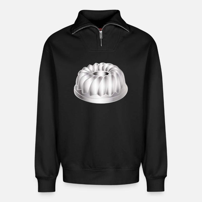 Gugelhupf-Backform – schlichtes Küchenmotiv - Relaxed Unisex Organic Half Zip Sweatshirt – von SPREAD - Schwarz