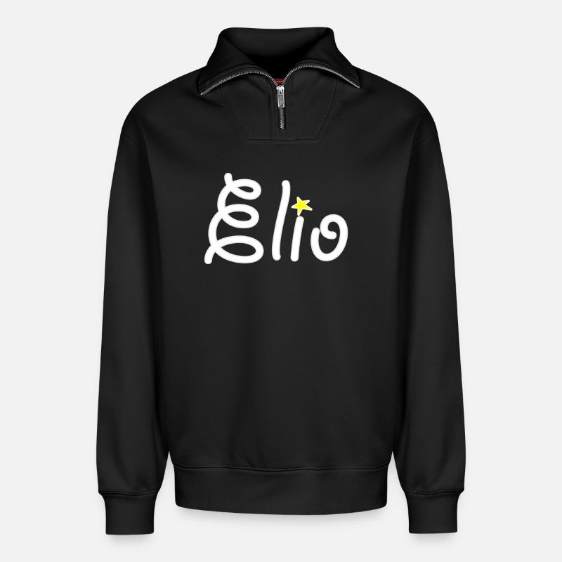 Elio - Sweat unisexe décontracté en coton biologique à demi-zip – de SPREAD - noir