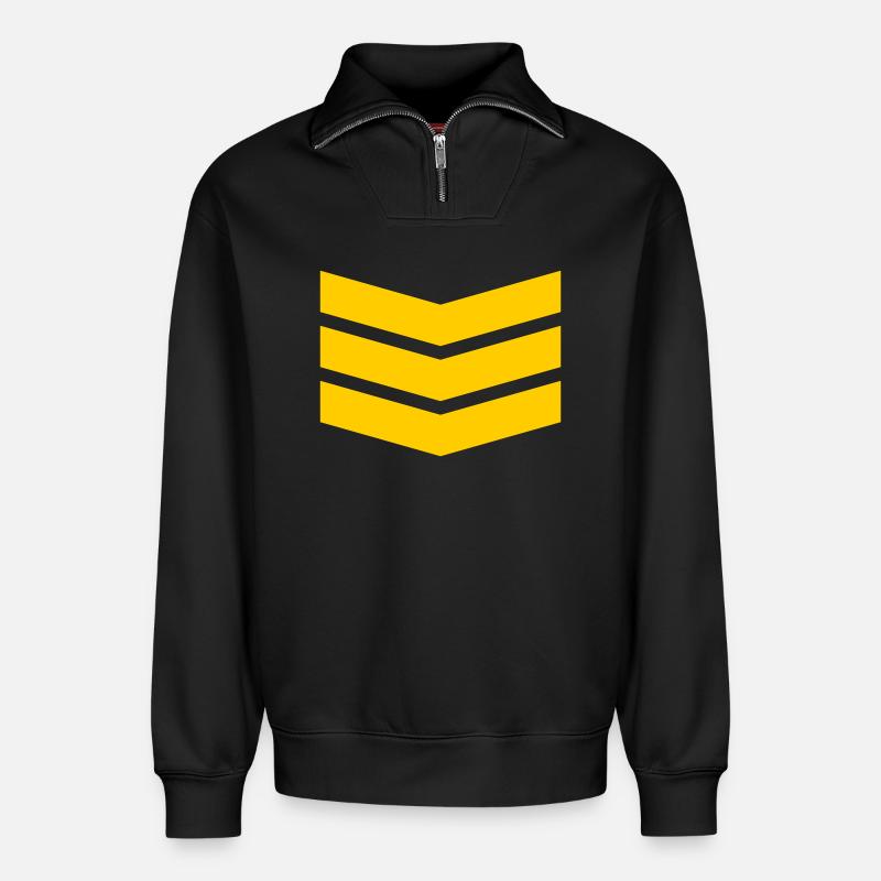 Chevron Stack Fettes Muster - Relaxed Unisex Organic Half Zip Sweatshirt – von SPREAD - Schwarz