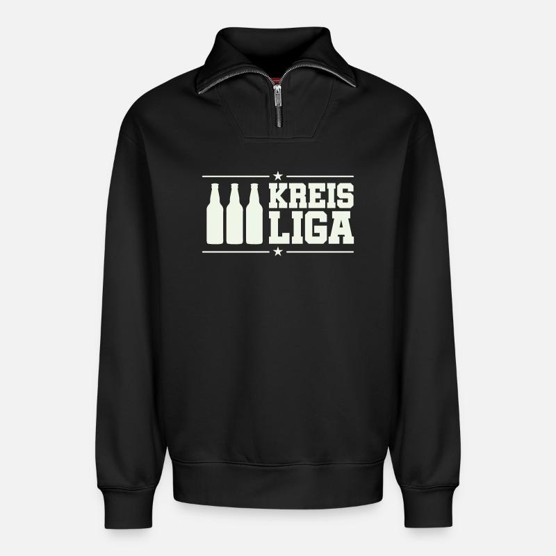 Ligue de district - Sweat unisexe décontracté en coton biologique à demi-zip – de SPREAD - noir