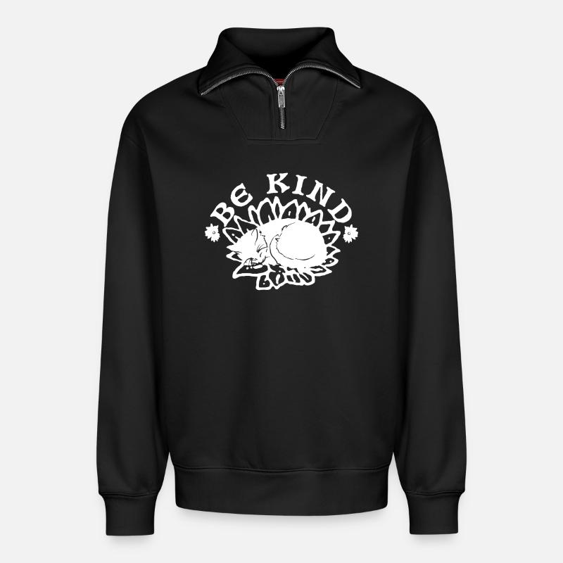 SEI FREUNDLICH - Relaxed Unisex Organic Half Zip Sweatshirt – von SPREAD - Schwarz