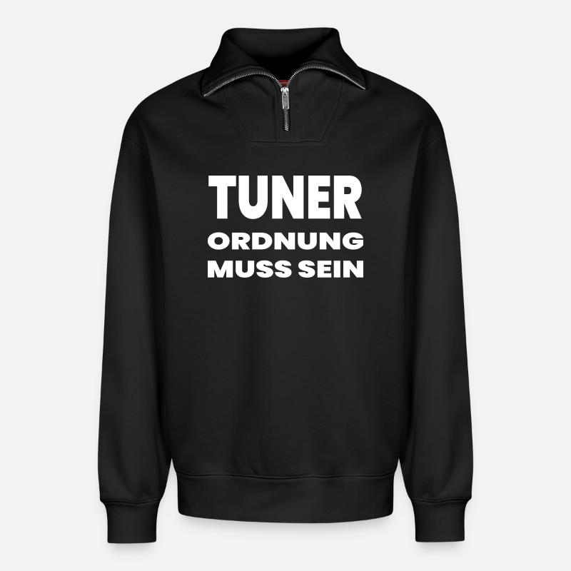 Tuner - Relaxed Unisex Organic Half Zip Sweatshirt – von SPREAD - Schwarz