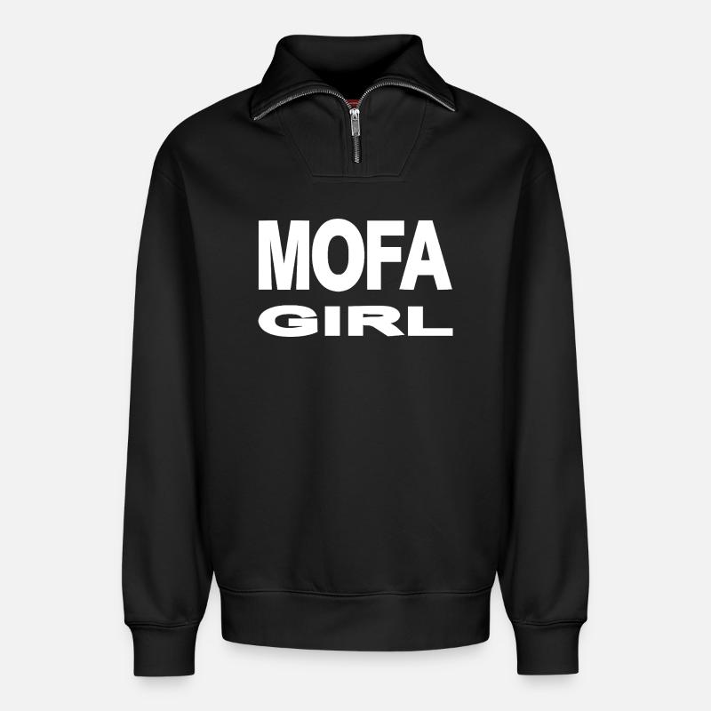 Mofa - Relaxed Unisex Organic Half Zip Sweatshirt – von SPREAD - Schwarz