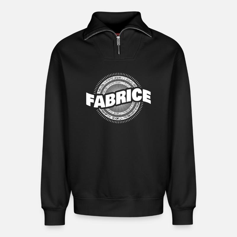 Gift idea Fabrice - Relaxed Unisex Organic Half Zip Sweatshirt – by SPREAD - black