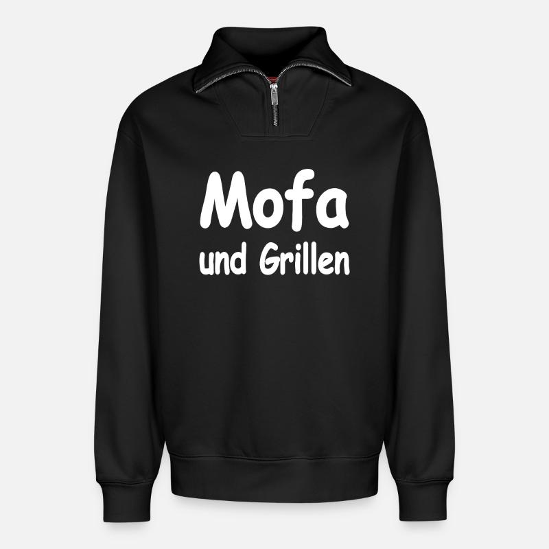 Mofa - Relaxed Unisex Organic Half Zip Sweatshirt – von SPREAD - Schwarz