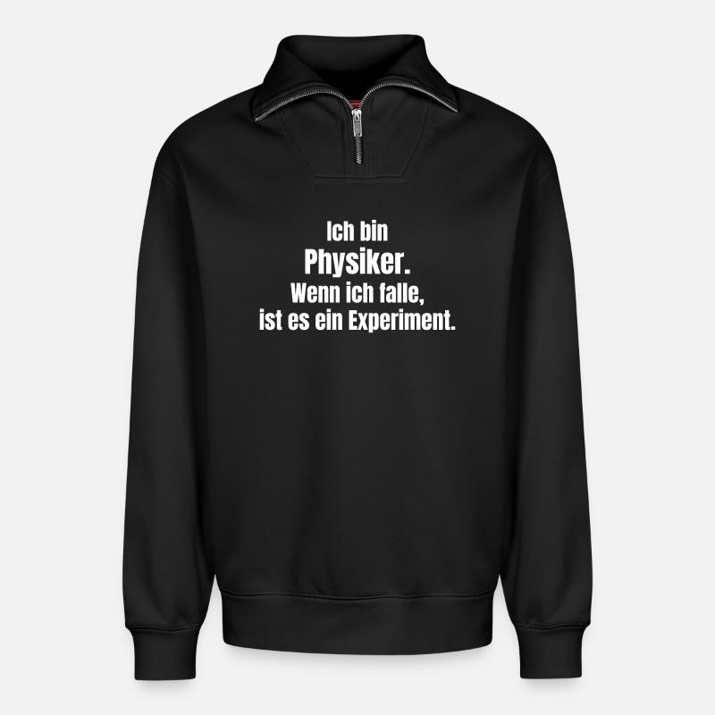 Physiker Humor Fall-Experiment - Relaxed Unisex Organic Half Zip Sweatshirt – von SPREAD - Schwarz