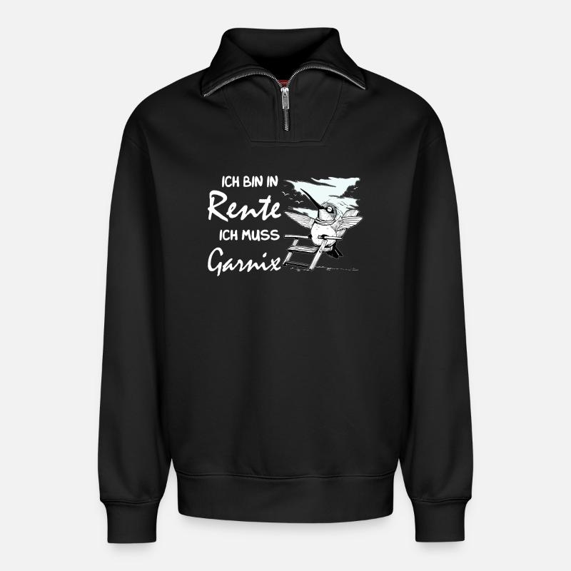 Lustiges deutsches Ruhestandsdesign - Relaxed Unisex Organic Half Zip Sweatshirt – von SPREAD - Schwarz
