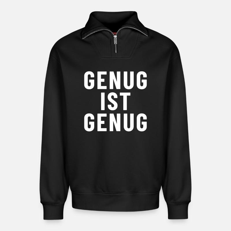 Assez c’est assez - Sweat unisexe décontracté en coton biologique à demi-zip – de SPREAD - noir