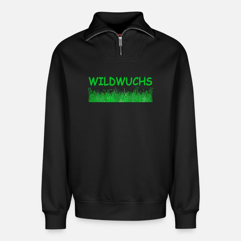 WILDWUCHS - Relaxed Unisex Organic Half Zip Sweatshirt – von SPREAD - Schwarz
