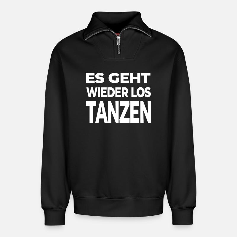 Tanzen - Relaxed Unisex Organic Half Zip Sweatshirt – von SPREAD - Schwarz