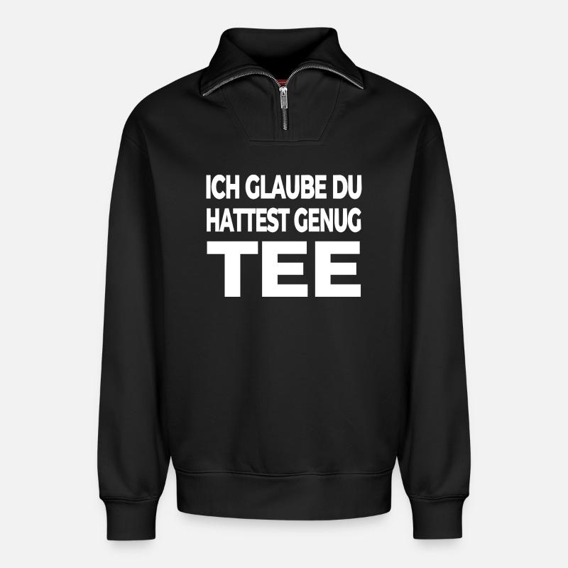 Tee - Relaxed Unisex Organic Half Zip Sweatshirt – von SPREAD - Schwarz