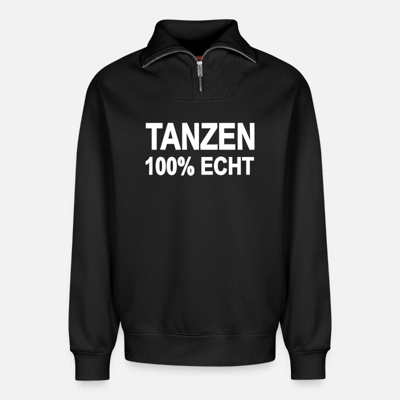 Danser - Sweat unisexe décontracté en coton biologique à demi-zip – de SPREAD - noir