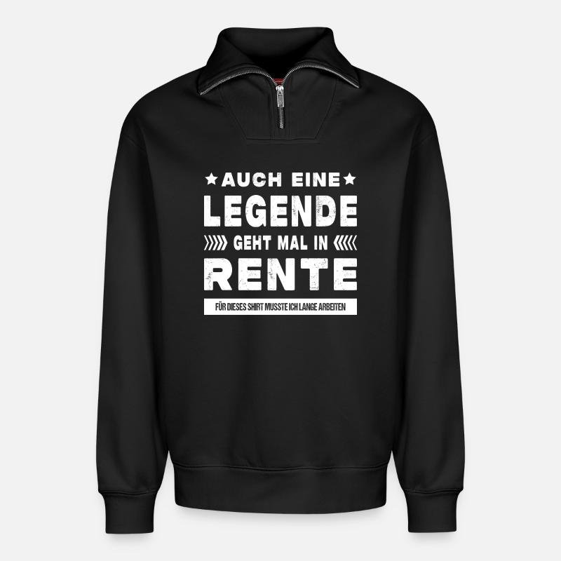 Rentner Ruhestand Geschenkidee - Relaxed Unisex Organic Half Zip Sweatshirt – von SPREAD - Schwarz
