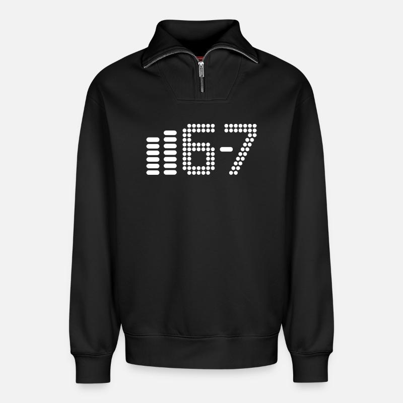 67 - Sweat unisexe décontracté en coton biologique à demi-zip – de SPREAD - noir