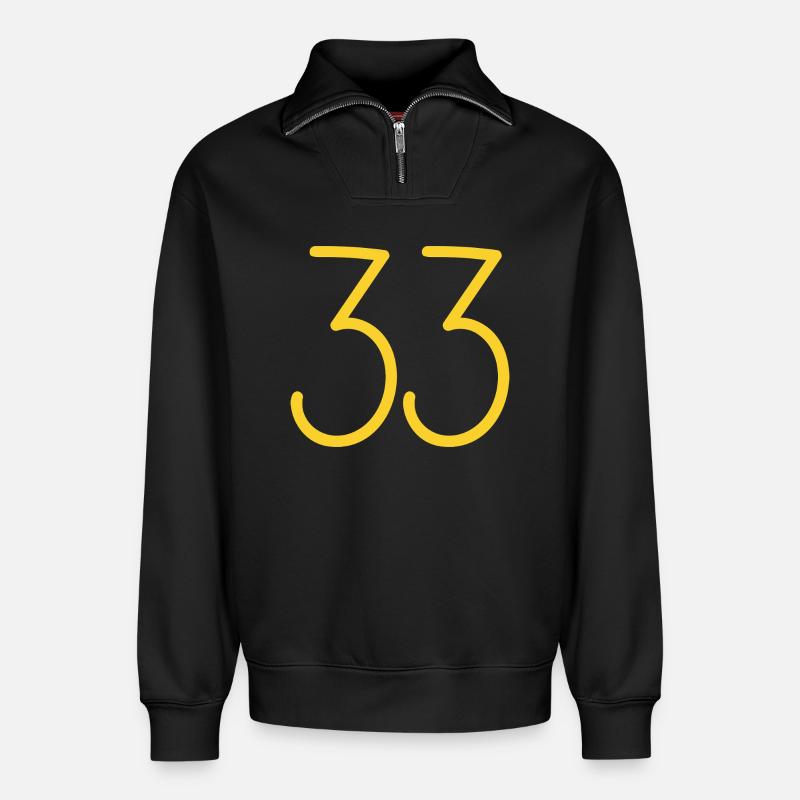 33 - Relaxed Unisex Organic Half Zip Sweatshirt – von SPREAD - Schwarz